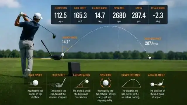 Visual representation of a golf swing, featured in GearGolfy's guide on how do golf launch monitors work.
