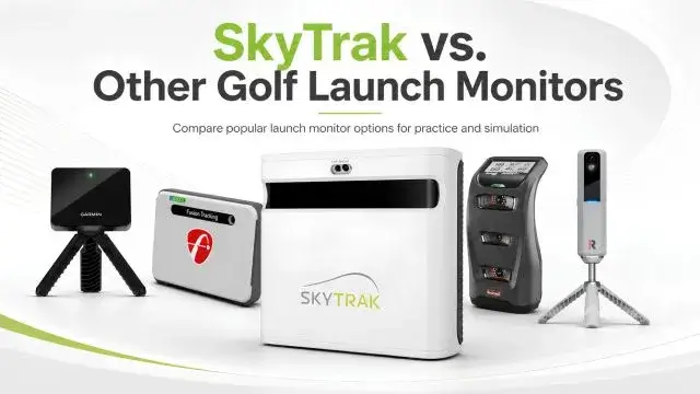 Comparison of SkyTrak Golf Launch Monitor with various other golf launch monitors, highlighting features and performance differences.