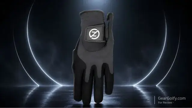 Black golf glove from Zero Friction Storm, designed for all weather conditions.